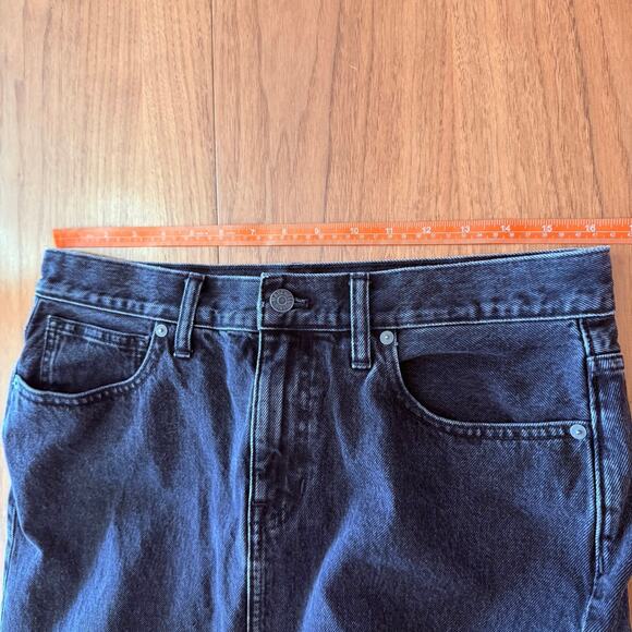 Madewell Skirt Size 28 Black Denim Maxi Front Slit - Picture 7 of 12